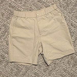 Classic Men's Beige Flat Front Shorts